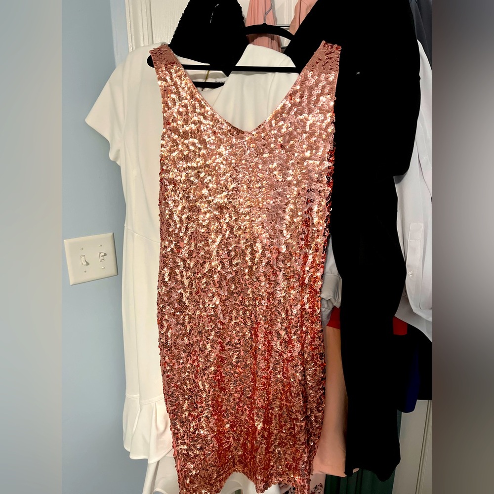 Pink sequin mini dress. Only worn once.
